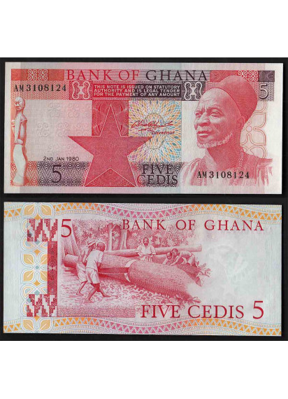 GHANA 5 Cedis 1980 Fds